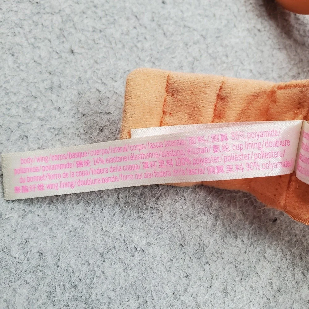 PINK Victoria's Secret Women Bra 36D Peach Wear Everywhere T Shirt Wireless